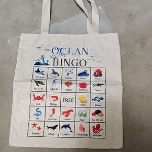 Nwt Ocean Bingo Canvas Tote Bag